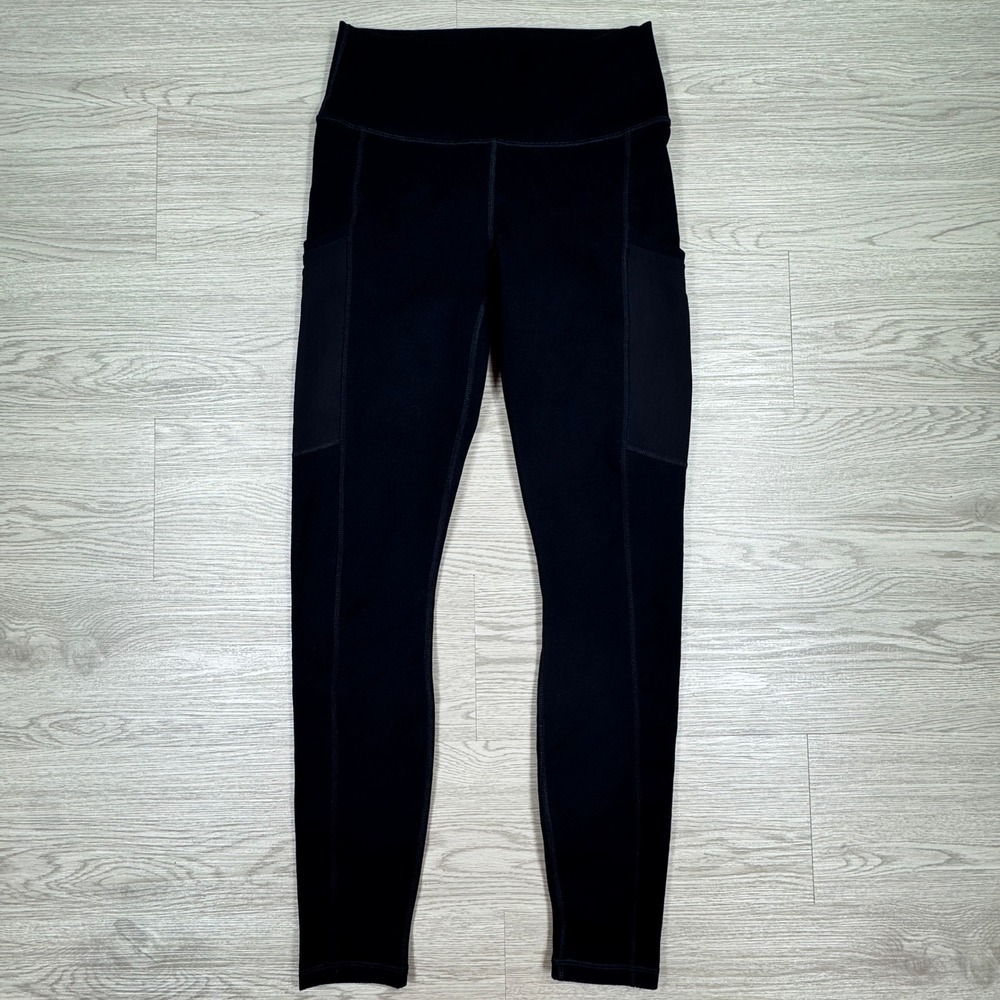 Fabletics Women's Leggings PowerHold‎ Black Sm High Rise Mesh Pockets Yoga Pants
